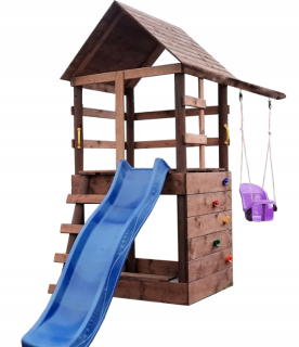 DREVENÉ IHRISKO Z GUĽANY NA ZÁHRADNÚ FUNNY TOWER + VEDRO IMPREGNOVANÉ